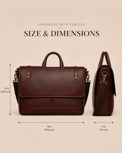 The Counsellor — Brown Genuine Leather Briefcase