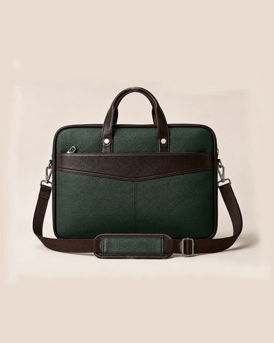 The Sterling — Green Genuine Leather Briefcase