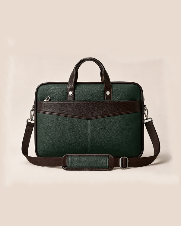 The Sterling — Green Genuine Leather Briefcase
